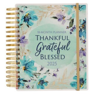 Thankful Grateful Blessed 18-Month Planner with Elastic Closure