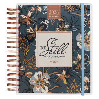 2026 Be Still 18-Month Planner with Elastic Enclosure - Psalm 46:10