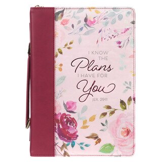 The Plans I Have for You Plum Floral Faux Leather Fashion Bible Cover – Jeremiah 29:11