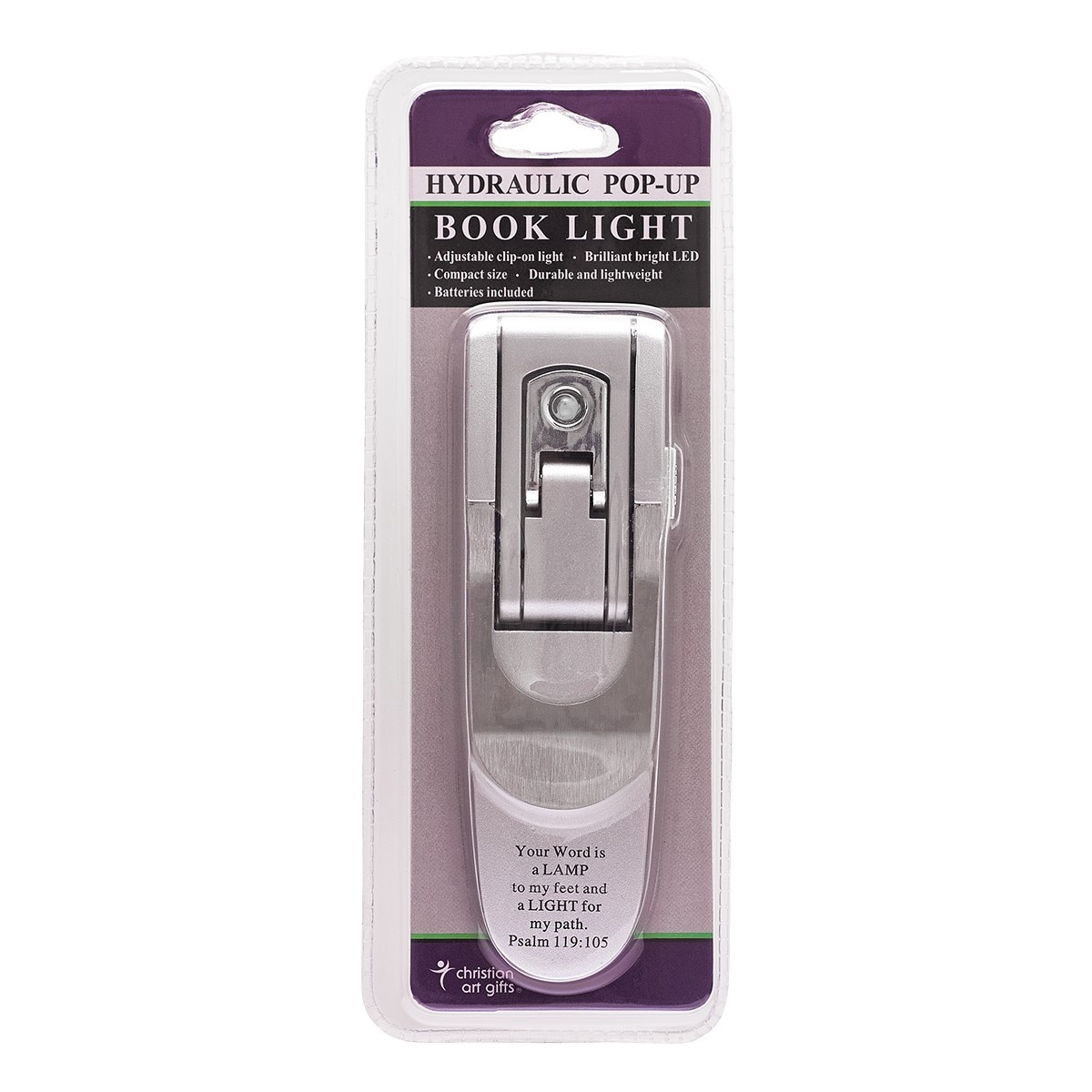 Silver Hydraulic Pop up Book Light Psalm 119 105