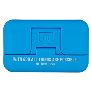 With God All Things Are Possible Blue Adjustable Clip-on Book Light - Matthew 16:26