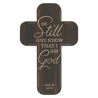 Be Still and Know Brown Woodgrain Cross Bookmark Set - Psalm 46:10