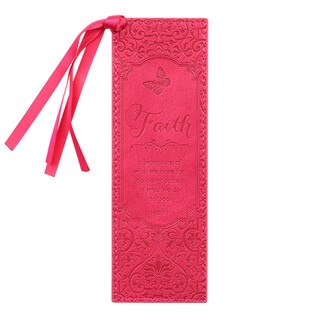 Faith Pink Faux Leather Bookmark - Hebrews 11:1