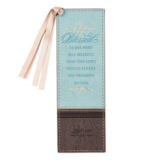 Blessed Is She Who Has Believed Faux Leather Bookmark - Luke 1:45