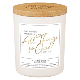 All Things For Good Calming Breeze Candle in a Glass Jar - Romans 8:28