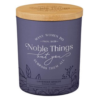 Noble Things Lavender Breeze Candle in a Glass Jar - Proverbs 31:29