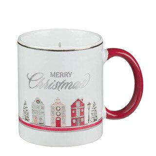 Merry Christmas Season's Greetings Scented Candle in a Ceramic Mug