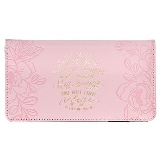 Find Refuge Pink Faux Leather Checkbook Wallet - Psalm 41:4