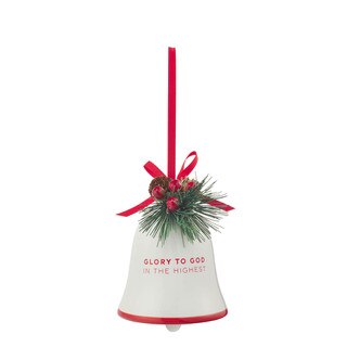 Glory to God Ceramic Bell Ornament