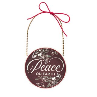 Peace on Earth Round Resin Ornament