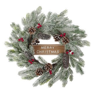 Merry Christmas Decorative Pine Wreath