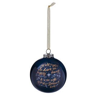 Oh Holy Night Blue Ceramic Ornament.