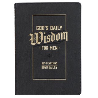 God's Daily Wisdom For Men Black Faux Leather Devotional