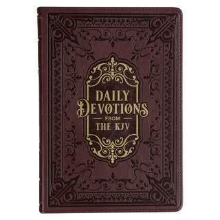 Large Print Edition Daily Devotions from the KJV Brown Faux Leather Devotional