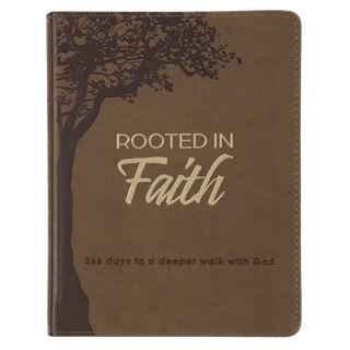 Rooted in Faith Brown Faux Leather Devotional