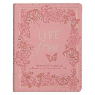 Live Free Pink Faux Leather Devotional