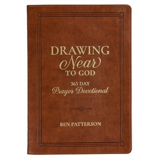 Drawing Near to God Saddle Tan Faux Leather Prayer Devotional