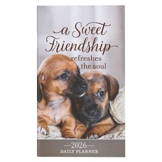 2026 A Sweet Friendship Puppy Small Daily Planner - Proverbs 27:9