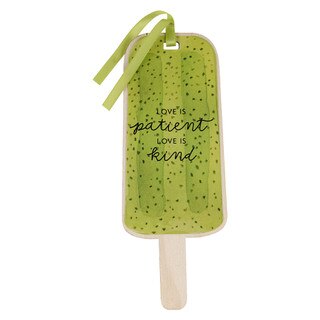 Love is Patient Lime Green Popsicle Wood Bookmark - 1 Corinthians 13:4