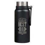  Icyflower Thermos Flask Father Happy Father's day Best Dad In  The World Pattern Double Wall Insulated Stainless Steel Vacuum Cup Water  Bottle 17oz L size Black: Home & Kitchen