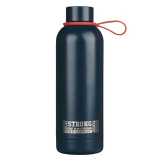 Strong and Courageous Blue Stainless Steel Water Bottle - Joshua 1:9