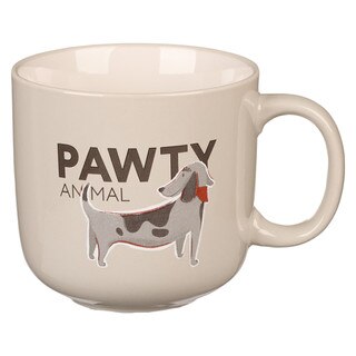 Pawty Animal Light Gray Ceramic Coffee Mug