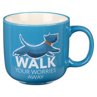 Walk Your Worries Away Blue Ceramic Coffee Mug