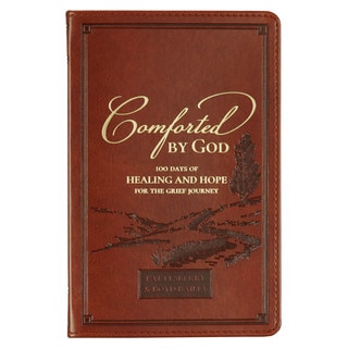 Comforted by God Honey-Brown Faux Leather Devotional Gift Book