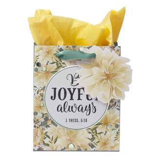 Gift Bag XSM Yellow Be Joyful Always 1 Thess. 5:16