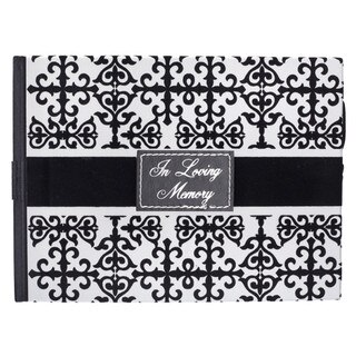 In Loving Memory Black and Silver Memorial Guest Book