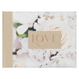 Love Ivory Faux Leather Medium Guest Book