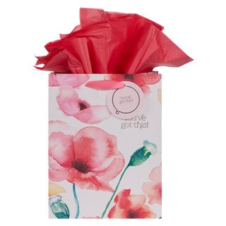 You've Got This Coral Poppies Medium Gift Bag