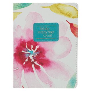 Make Every Day Count Pink Daisies Handy-size Faux Leather Journal