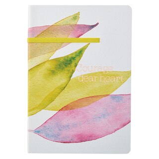 Courage Dear Heart Citrus Leaves Flexcover Journal with Elastic Closure