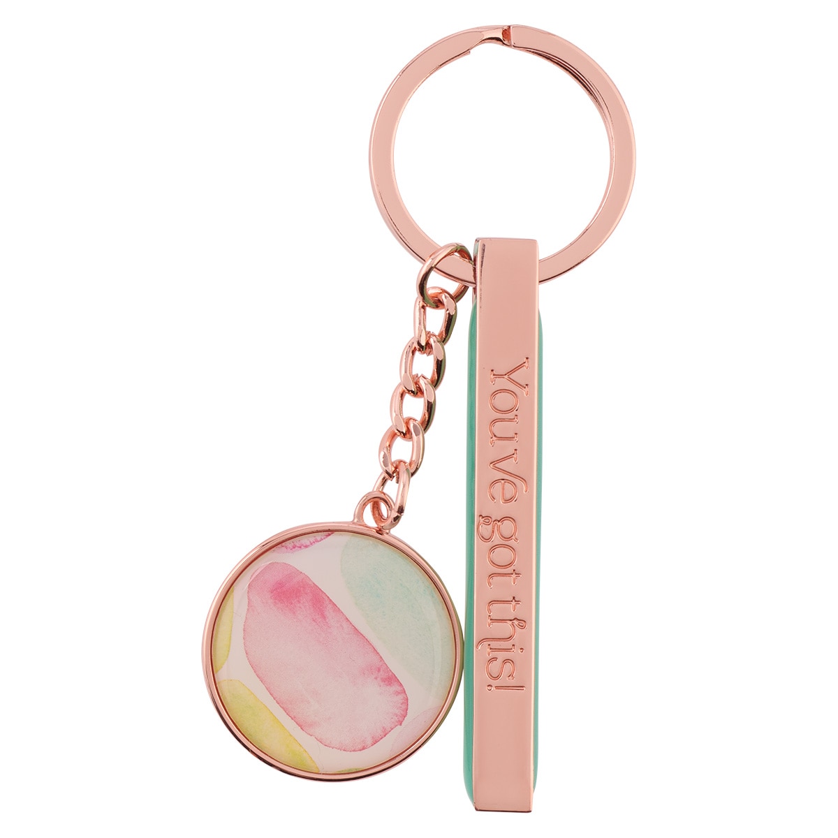 rose gold d ring hook keychain