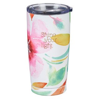 Shine Your Light Pink Daisies Stainless Steel Travel Mug