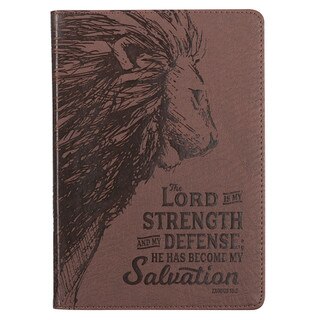 My Strength and My Defense Walnut-Brown Faux Leather Classic Journal - Exodus 15:2