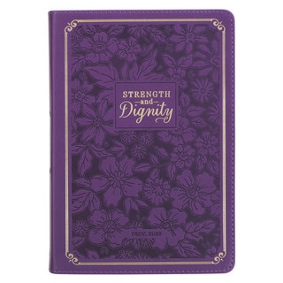 Strength and Dignity Purple Rose Faux Leather Classic Journal - Proverbs 31:25