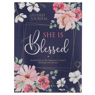 She is Blessed Navy Floral Guided Journal