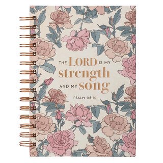 My Strength and My Song Pink Rose Spiral Journal - Psalm 118:14