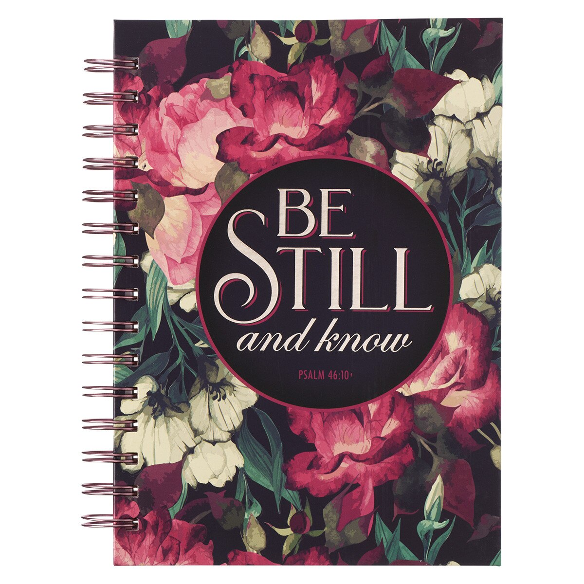 Be Still & Know White Floral Stainless Steel Water Bottle - Psalm 46:10