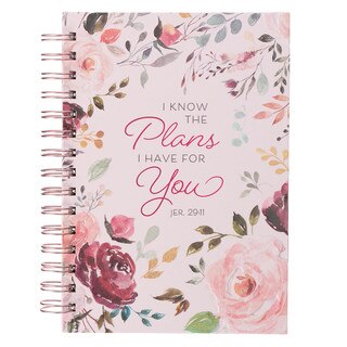 The Plans I Have for You Plum Floral Wirebound Journal - Jeremiah 29:11