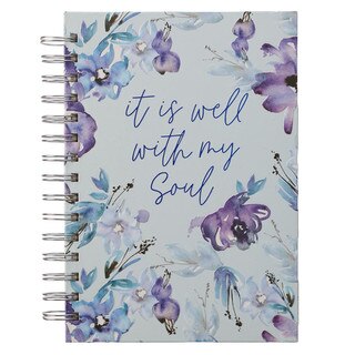 Purple Posies It Is Well With My Soul Large Wirebound Journal