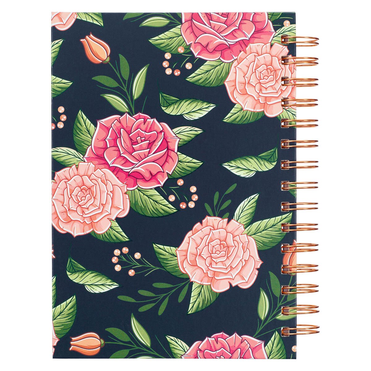 Strength and Dignity Pink Rose Large Wirebound Journal - Proverbs 31:25