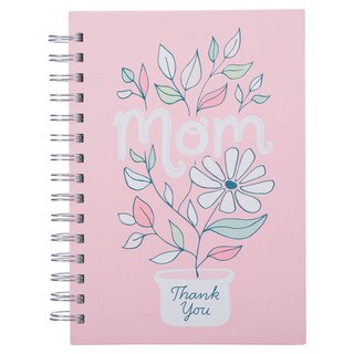 Thank You Mom Pink and White Daisy Wirebound Journal - 1 Thessalonians 5:16-18