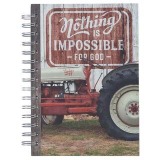 Nothing is Impossible Red Tractor Spiral Journal - Luke 1:37