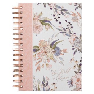 Be Still and Know Pink Floral Wirebound Journal - Psalm 46:10