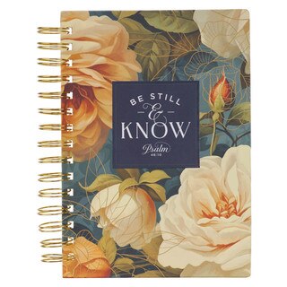 Be Still and Know Yellow Rose Wirebound Journal - Psalm 46:10