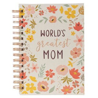 World's Greatest Mom Whimsical Floral Spiral-Journal