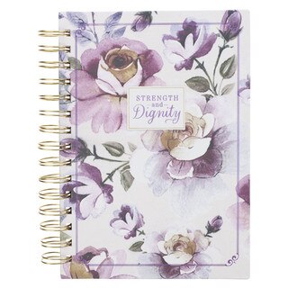 Strength and Dignity Purple Rose Wirebound Journal - Proverbs 31:25